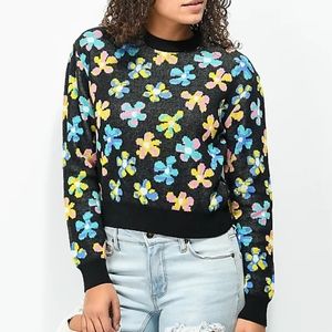 A-Lab Maxie Daisy Black Crewneck Sweatshirt